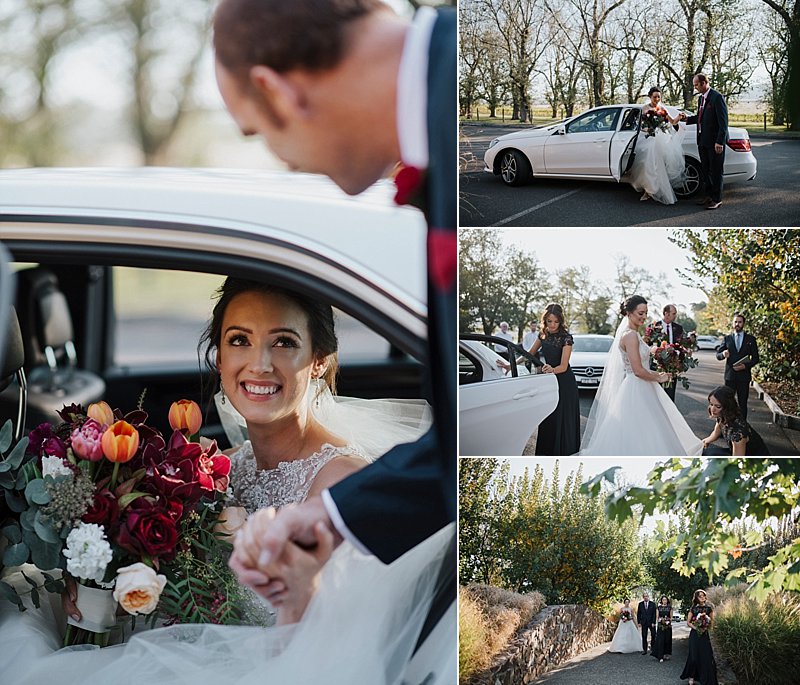 Yering Station Wedding, Yering Station, Yarra Valley Wedding, Yarra Valley Sunset, Yering Station Sunset, Bride, Groom, Autumn wedding, Raffaele Cuica Bridal Couture, Matt Finch Celebrant, Sugarbee FlowersYering Station Autumn Wedding, Bride Prep, Bridesmaids, Black Bridesmaids dress