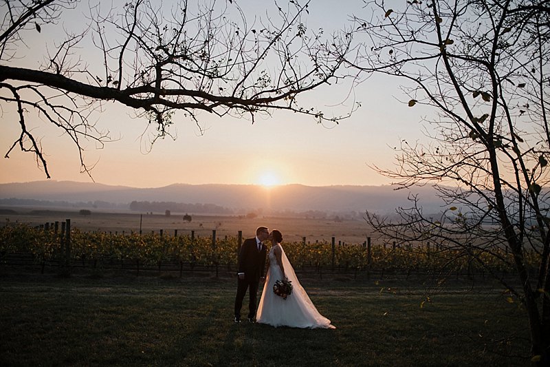 Yering Station Wedding, Yering Station, Yarra Valley Wedding, Yarra Valley Sunset, Yering Station Sunset, Bride, Groom, Autumn wedding, Raffaele Cuica Bridal Couture, Matt Finch Celebrant, Sugarbee FlowersYering Station Autumn Wedding, Bride Prep, Bridesmaids, Black Bridesmaids dress, Ceremony