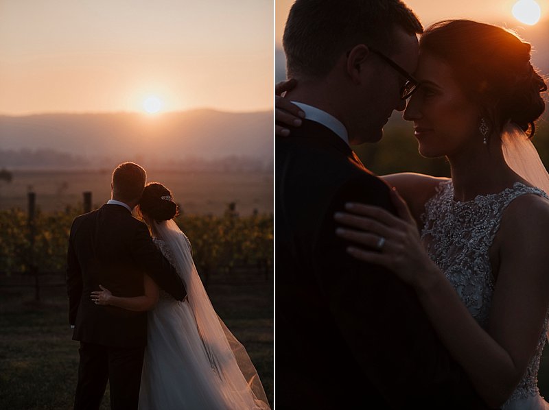 Yering Station Wedding, Yering Station, Yarra Valley Wedding, Yarra Valley Sunset, Yering Station Sunset, Bride, Groom, Autumn wedding, Raffaele Cuica Bridal Couture, Matt Finch Celebrant, Sugarbee FlowersYering Station Autumn Wedding, Bride Prep, Bridesmaids, Black Bridesmaids dress, Ceremony