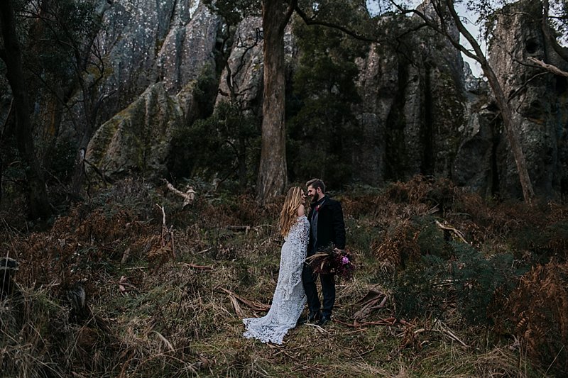 Hanging Rock Elopement, Elopement, Wedding, Rue de Seine Dress, Boho Elopement, Picnic at Hanging Rock, Picnic at Hanging Rock Elopement, Shannon Jeans Celebrant, Immerse Photography, Naomi Rose Floral Design, Regnier Cakes, Beauty Within Mobile Makeovers, Pampas grass arbour, picnic wedding, Sally Rose White Label Wedding Rings