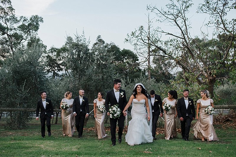 Brandy Creek Estate Weddings, Immerse Photography, Gippsland Weddings, Winery Weddings, Brandy Creek Estate, Smokebombs, Gold Bridesmaid Dresses