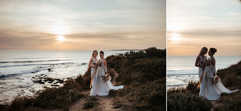 Same sex beach wedding, clifftop wedding, cape kitchen wedding