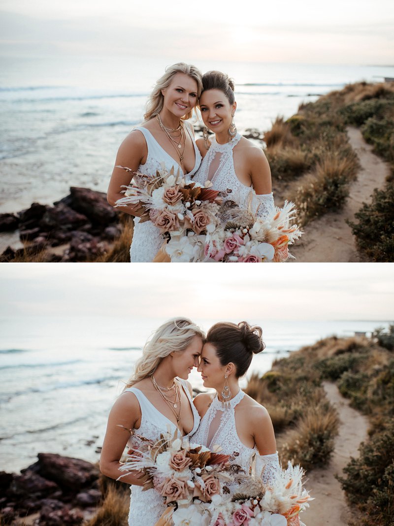 Same sex beach wedding, clifftop wedding, cape kitchen wedding