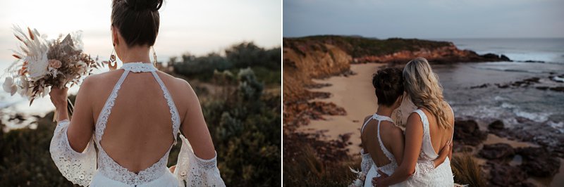 Same sex beach wedding, clifftop wedding, cape kitchen wedding