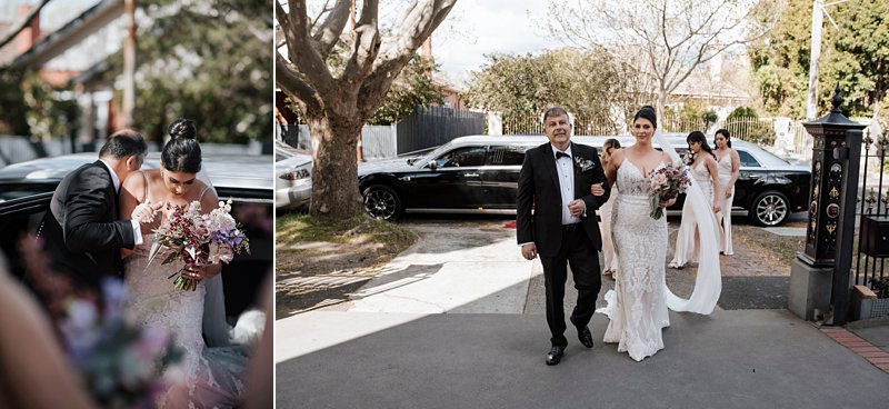 Bride arrival at church