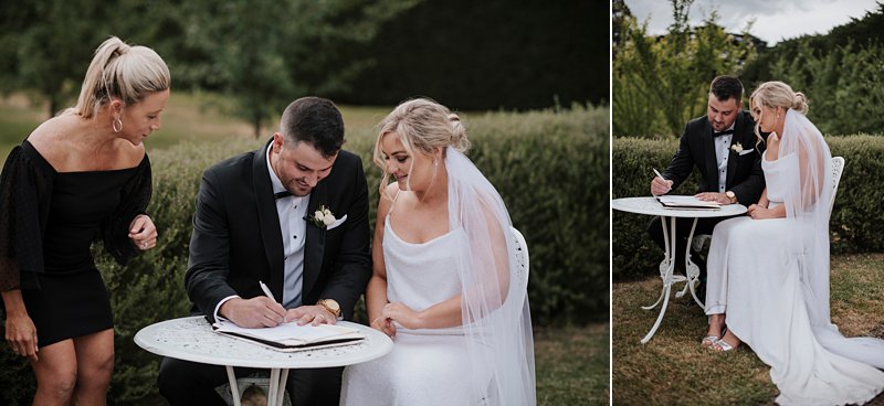 Wedding Certificate signing, shannon Jeans, coombe Yarra Valley