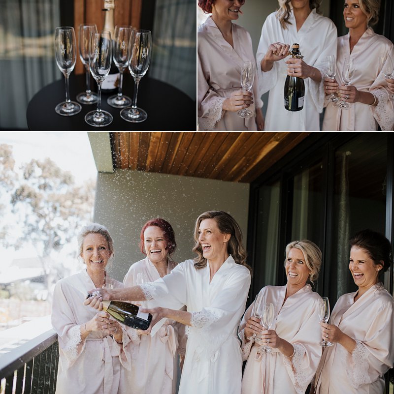 Michelton Winery Wedding, Michelton Winery Hotel, Bride Prep, Champagne Pop