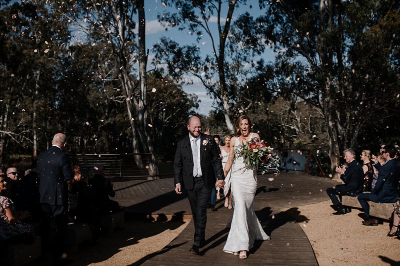 Michelton Winery Wedding, Michelton Winery Hotel, Ceremony, Petal Throw