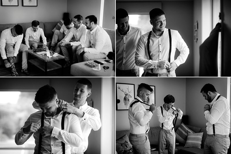 Groom Prep, Groom getting dressed