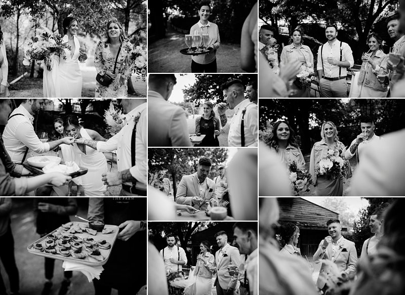 Candid Bw Bridal party shots, The Farm Rustic wedding