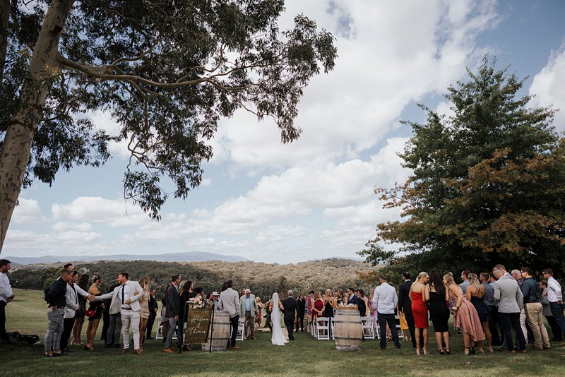 Wandin Park Estate wedding, Farm Wedding, Rustic Timber Arch, Mike Larkin Ceremony