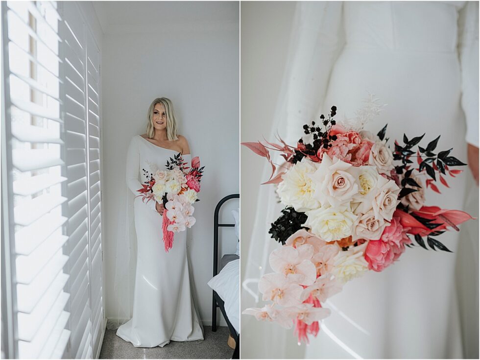 Twelve South Bridal, Emily Membrey Elopement , Naomi Rose Floral Design Modern Bright Bouquet