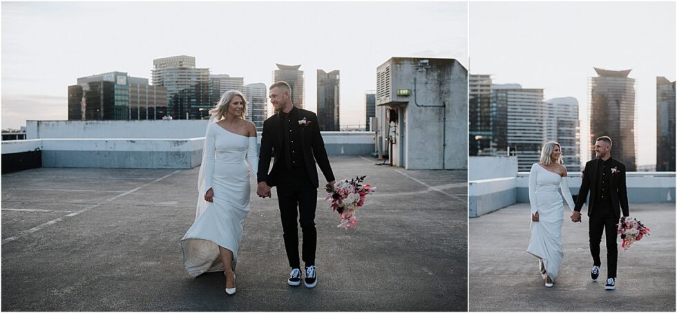 Twelve South Bridal, Emily Membrey Elopement , Tim Membrey AFL, Rooftop City Style Elopement