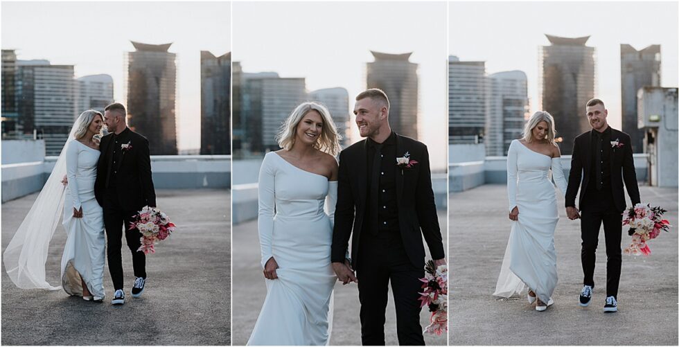 Twelve South Bridal, Emily Membrey Elopement , Tim Membrey AFL, Rooftop City Style Elopement