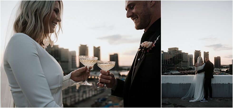 Twelve South Bridal, Emily Membrey Elopement , Tim Membrey AFL, Rooftop City Style Elopement